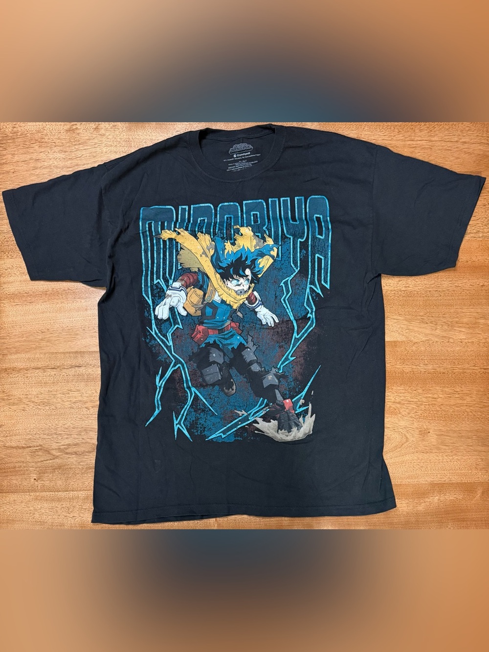 My Hero Academia - Midoriya Blackwhip Black T-Shirt Large, Size XL